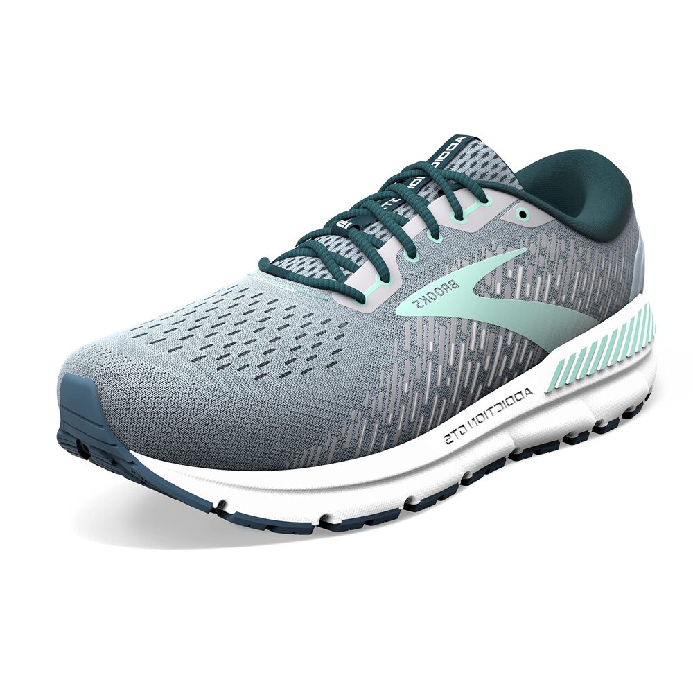 BROOKS WOMEN'S ADDICTION GTS 15 SUPPORTIVE RUNNING SHOE - GREY/NAVY/AQUA - 10 WI
